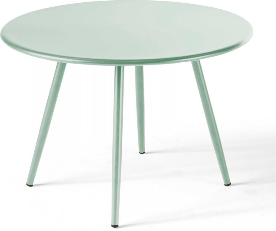 Oviala Ronde salontafel van groen salie metaal 50 cm Palavas