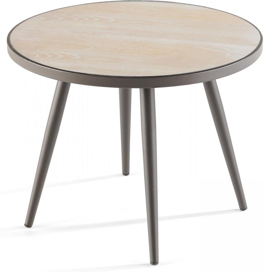 Oviala Ronde salontafel met houten imitatieblad Tivoli