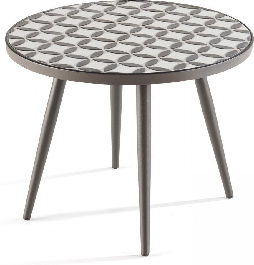 Oviala Ronde salontafel met mozaïekpatroon van keramiek Tivoli