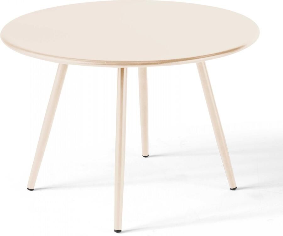 Oviala Ronde salontafel van ivoor metaal 50 cm Palavas