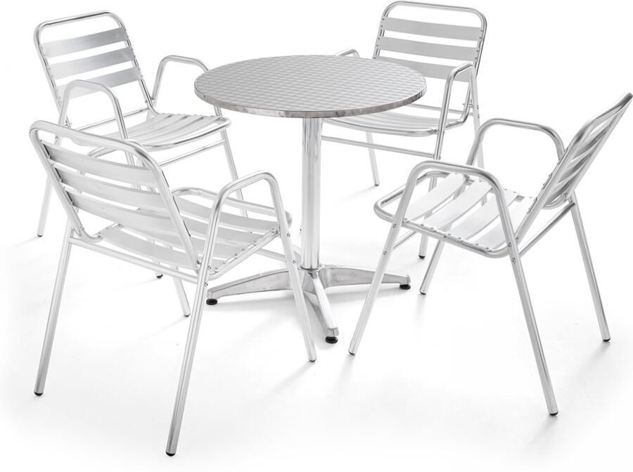 Oviala Ronde tuinset van met 4 fauteuils