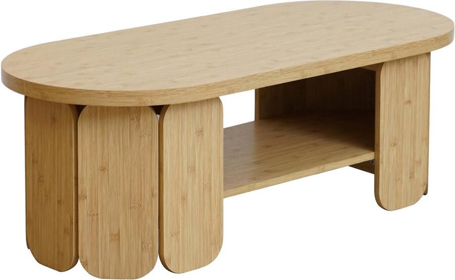 Oviala Salontafel van MDF met melamine-effect in beige hout Molly