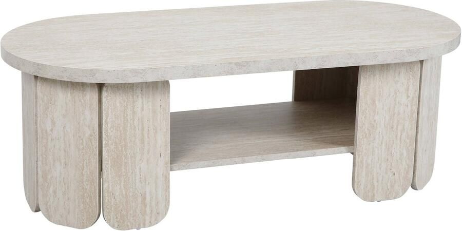 Oviala Salontafel van MDF met melamine-effect in wit hout Molly
