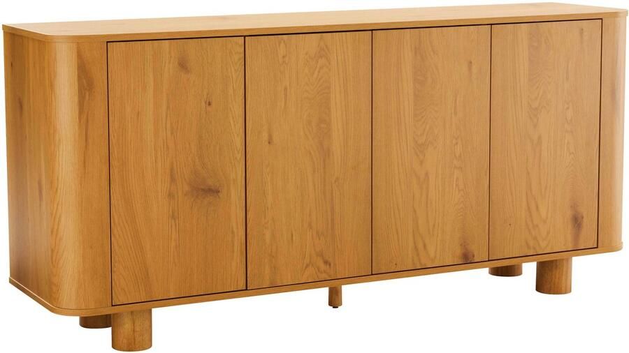 Oviala Scandinavisch dressoir met 4 deuren L160 cm licht hout Dario