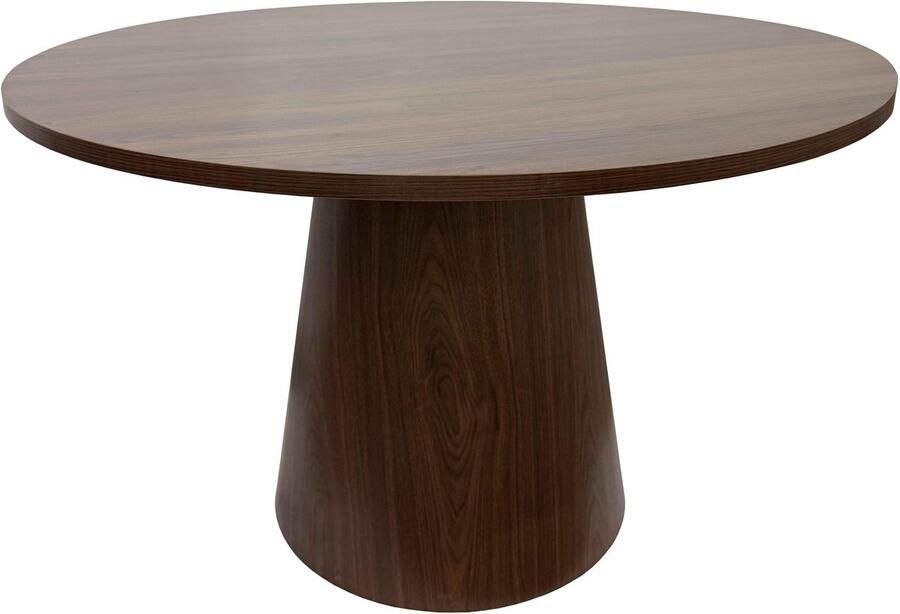 Oviala Scandinavische ronde eettafel 120 cm donker houtlook Noelie