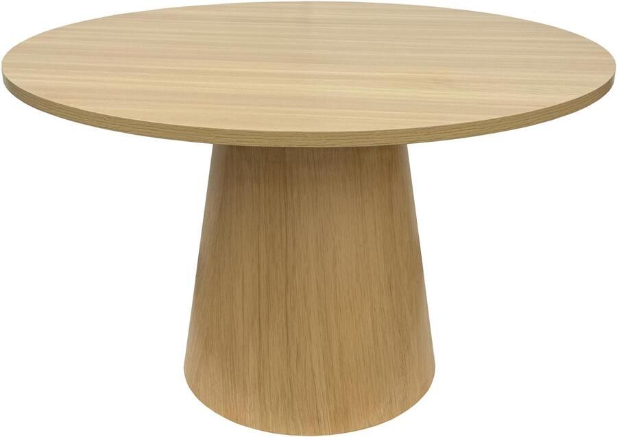 Oviala Scandinavische ronde eettafel 120 cm licht houtlook Noelie