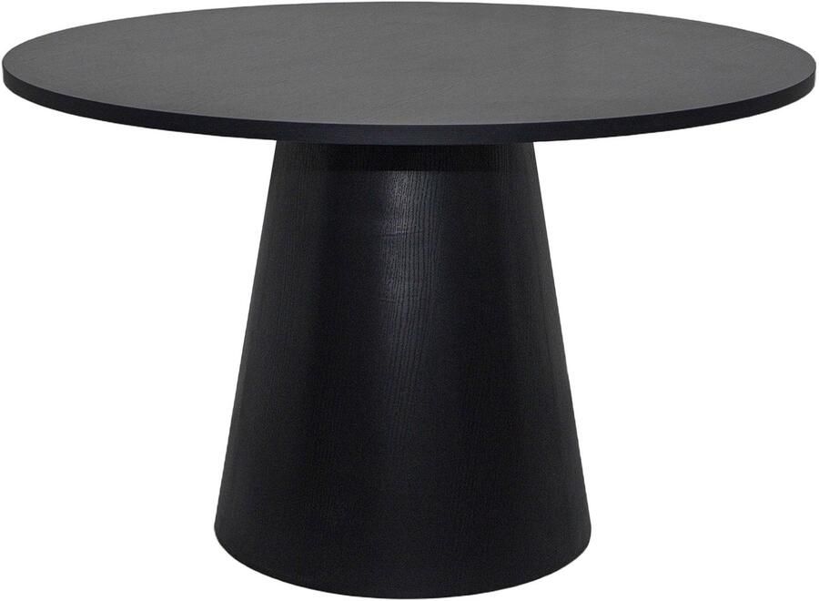 Oviala Scandinavische ronde eettafel 120 cm zwart houtlook Noelie