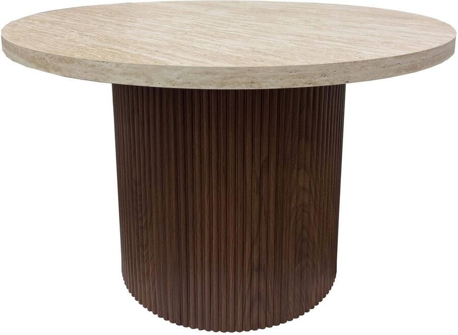 Oviala Scandinavische ronde salontafel 70 cm FSC in donker hout Vicky