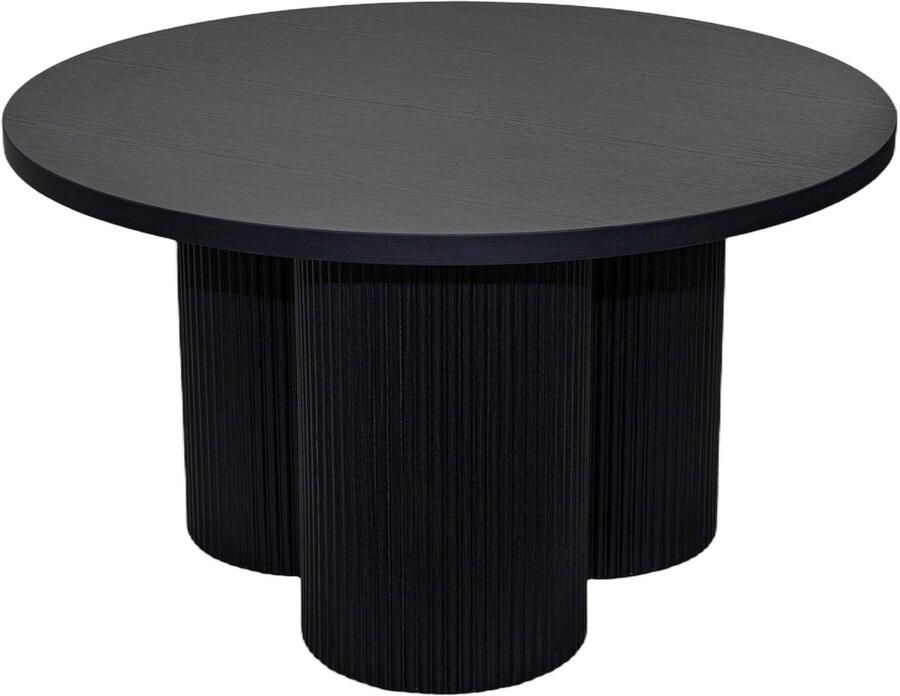 Oviala Scandinavische ronde salontafel 80 cm donker hout June