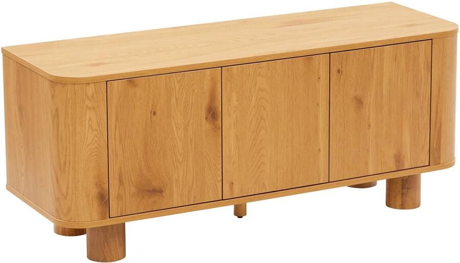 Oviala Scandinavische tv-kast met 3 deuren L120 cm licht hout Dario