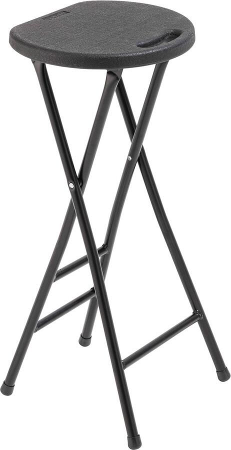 Oviala Set van 10 zwarte inklapbare hoge krukken REKKEM