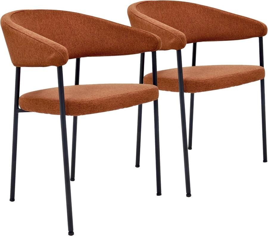 Oviala Set van 2 fauteuils in multiplex en antracietgrijze stof Adele