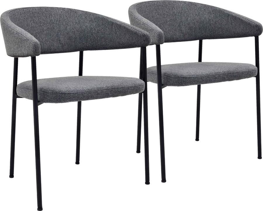 Oviala Set van 2 fauteuils van multiplex en roestkleurige stof Adele