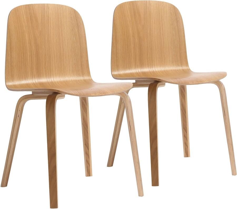 Oviala Set van 2 houten multiplex stoelen