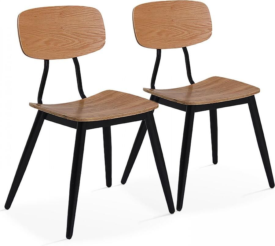 Oviala Set van 2 houten stoelen Studo