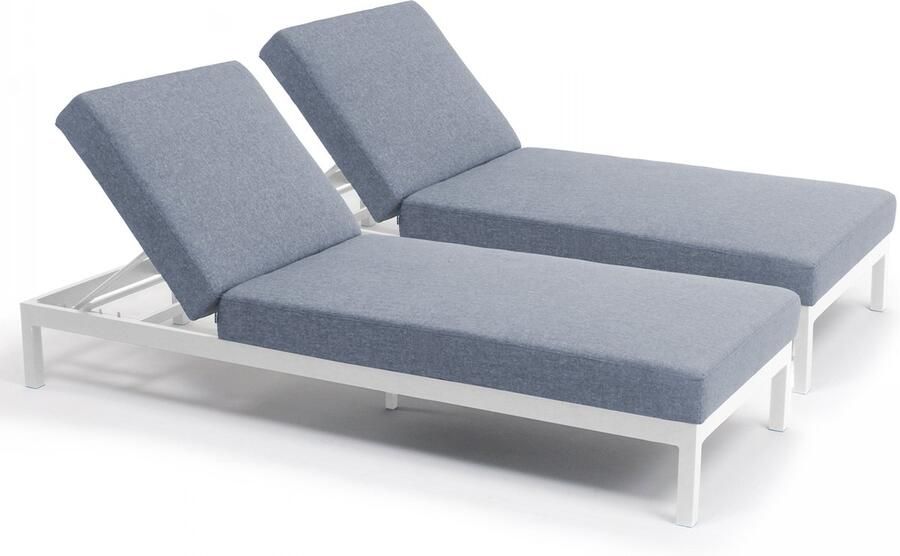 Oviala Set van 2 witte ligstoelen Galapagos