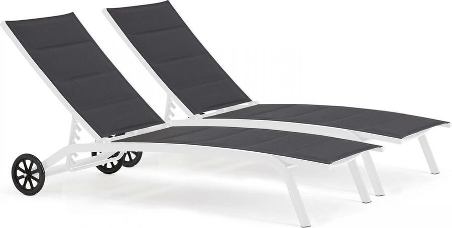 Oviala Set van 2 witte ligstoelen Santa Monica