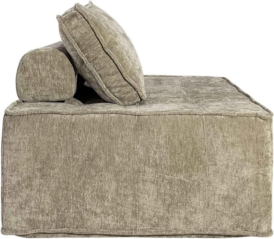 Oviala Stoffen fauteuil voor modulaire bank met taupe kussen Tiby - Foto 2
