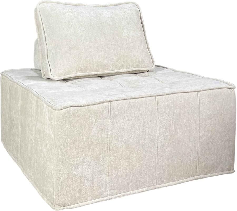 Oviala Stoffen fauteuil voor modulaire bank met ecru kussen Tiby