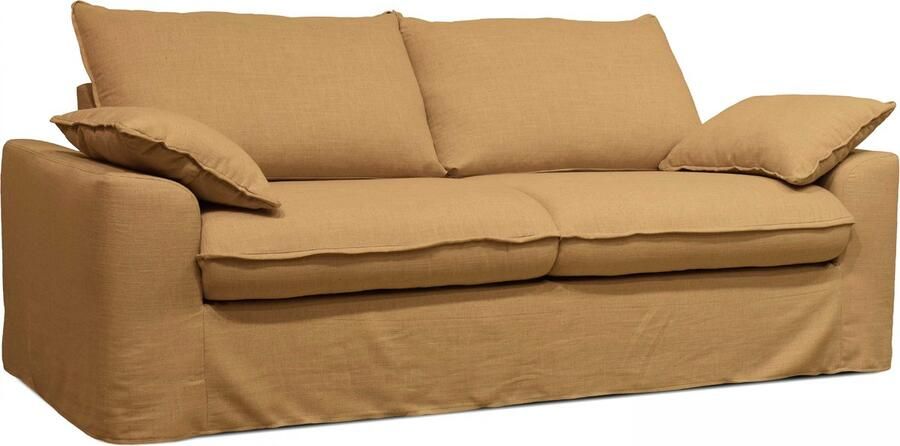 Oviala Omkeerbare stoffen bank in okerkleur voor 3 personen