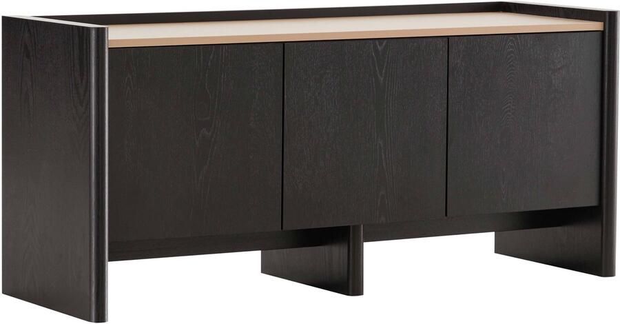 Oviala Strak tv-meubel rechthoekig L120 cm zwart hout Gina