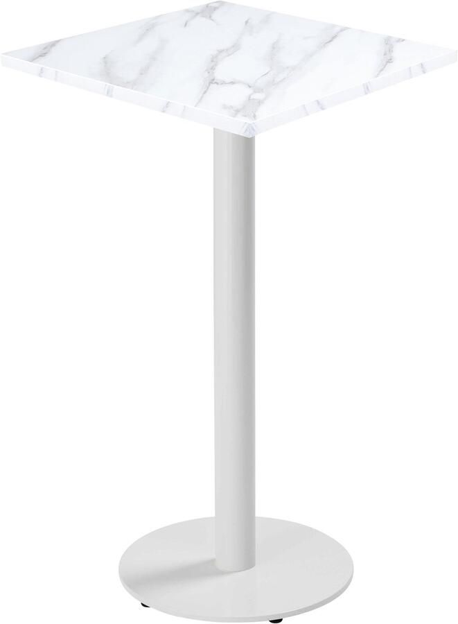 Oviala Tafel hoog vierkant 60 cm witte poot en wit marmeren bekleding Rivoli - Foto 2