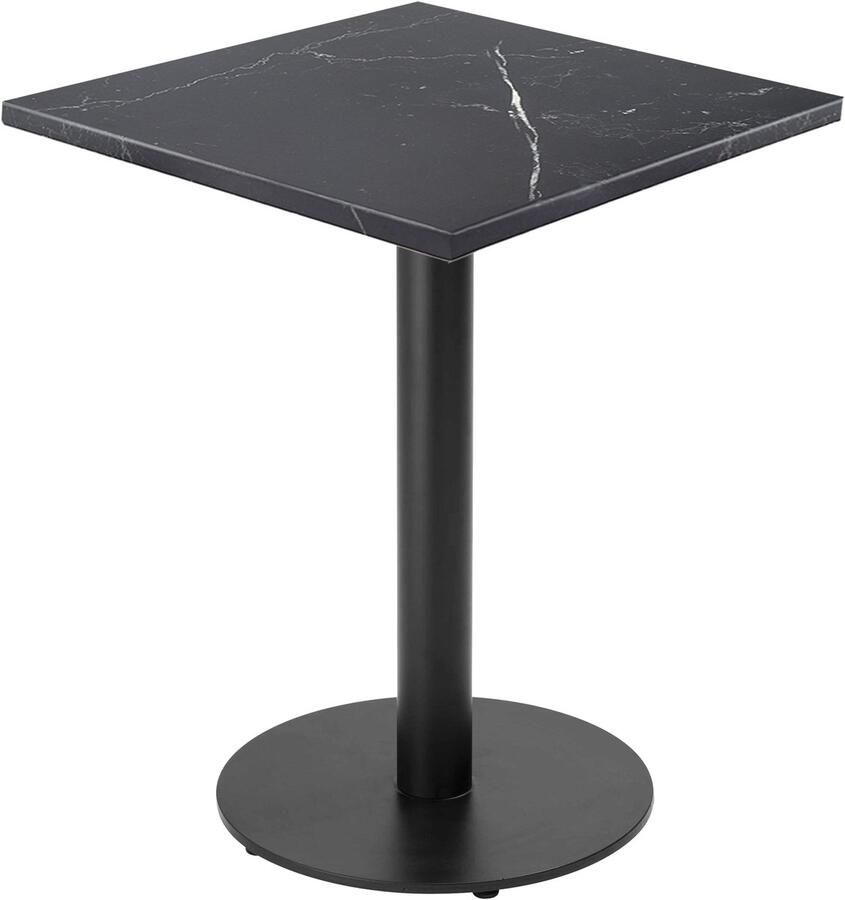 Oviala Tafel vierkant 60 cm zwart onderstel en zwart marmeren bekleding Rivoli