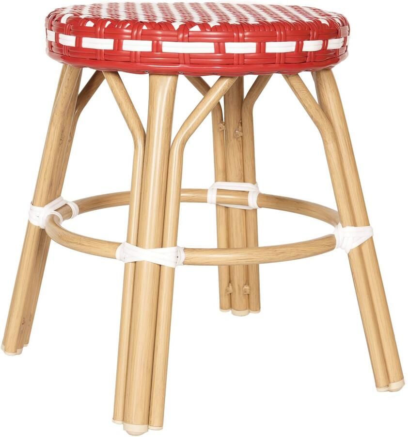 Oviala Tuinkruk van aluminium en wit en rood synthetisch rotan Belleville