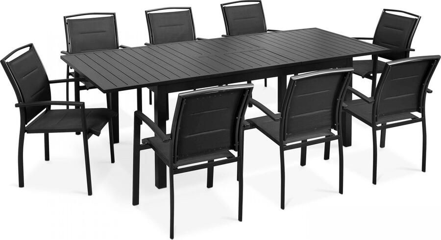 Oviala Tuinset met 8 plaatsen van aluminium uitschuifbare tafel