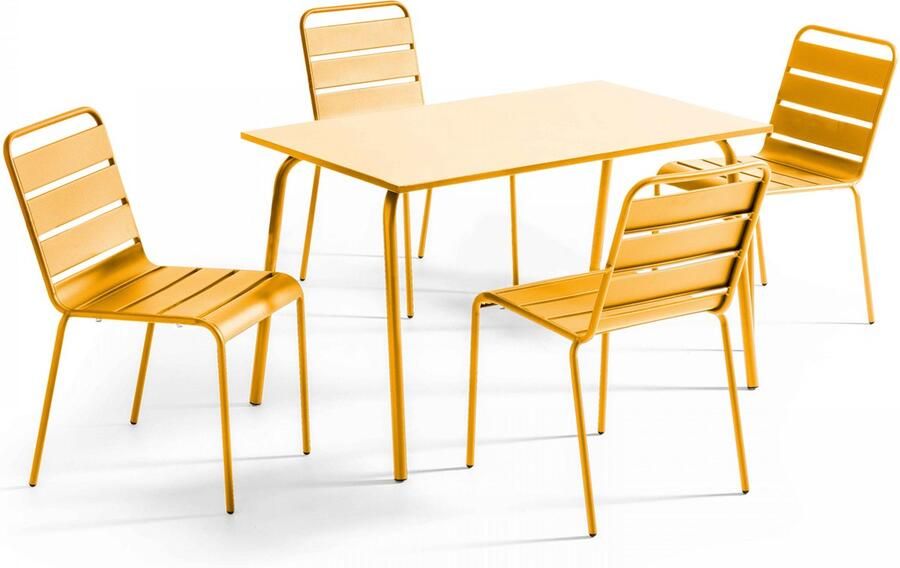Oviala tuinset met tafel en 4 gele stoelen Palavas