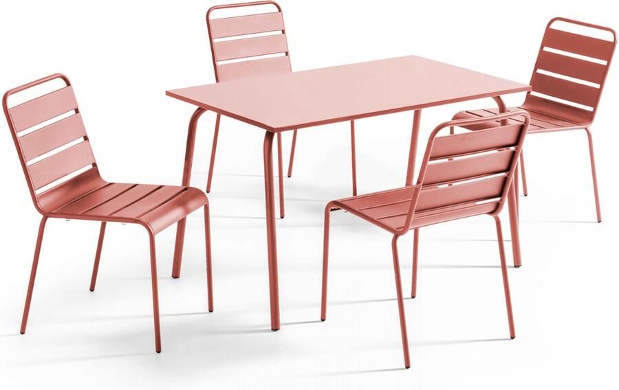 Oviala tuinset met tafel en 4 kleistoelen Palavas