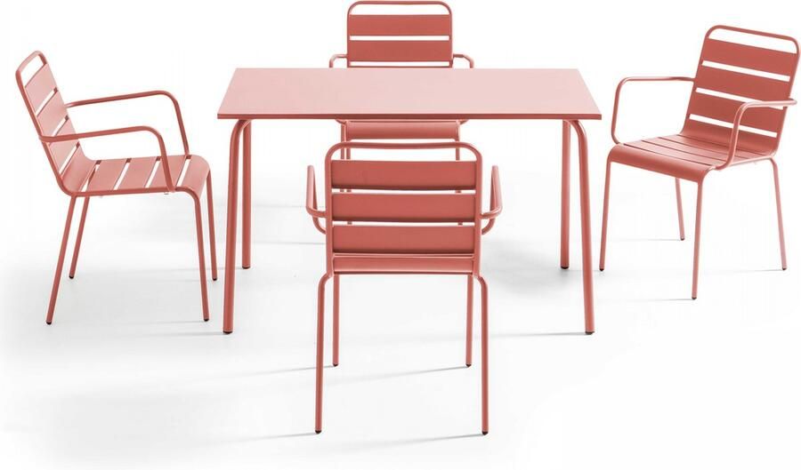 Oviala Tuinset met tafel en 4 kleistoelen Palavas