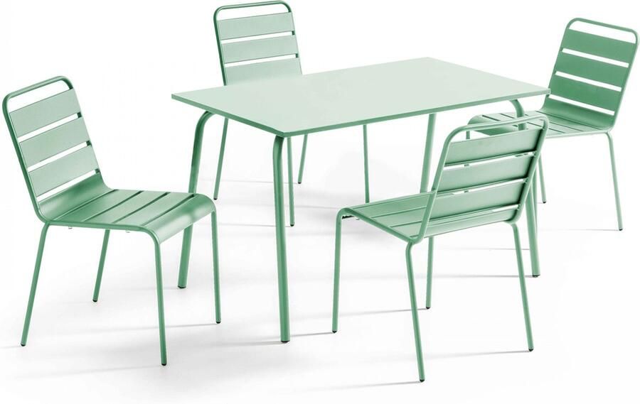 Oviala tuinset met tafel en 4 saliegroene stoelen Palavas