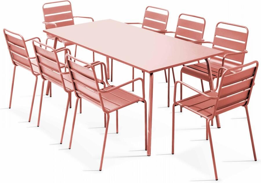 Oviala Tuinset met tafel en 8 kleistoelen Palavas