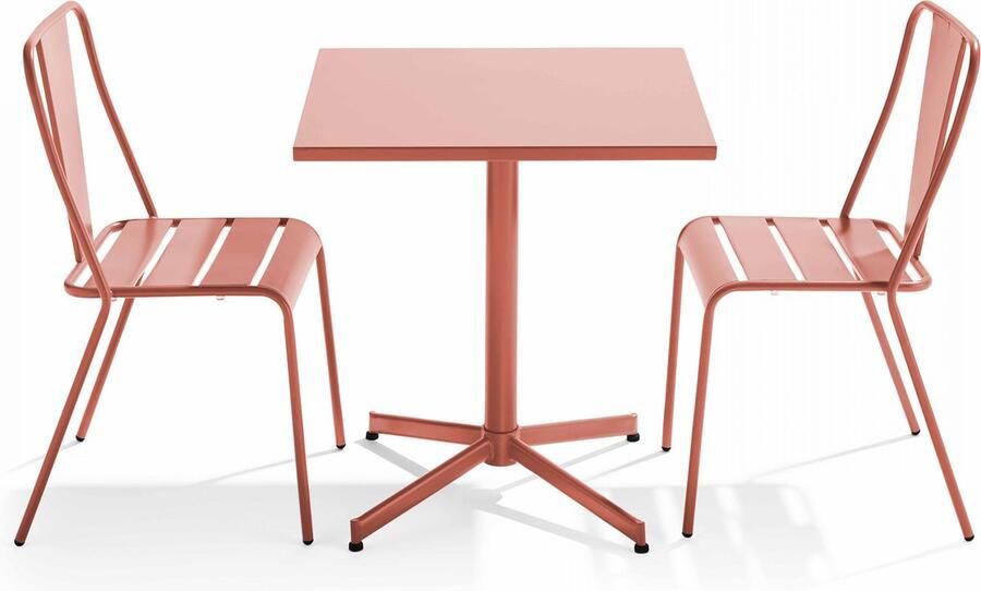 Oviala Tuinset met verstelbare tafel en 2 kleistoelen Palavas