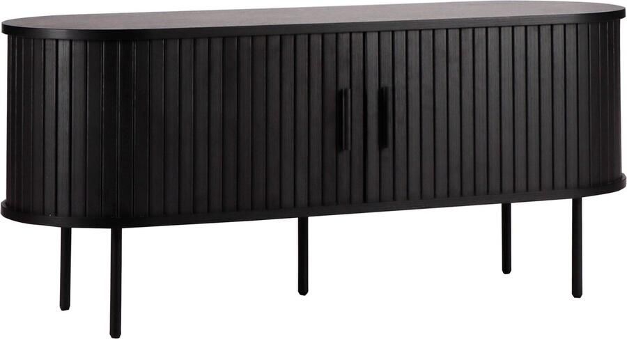 Oviala TV-meubel in melamine en staal 120 cm zwart Marius