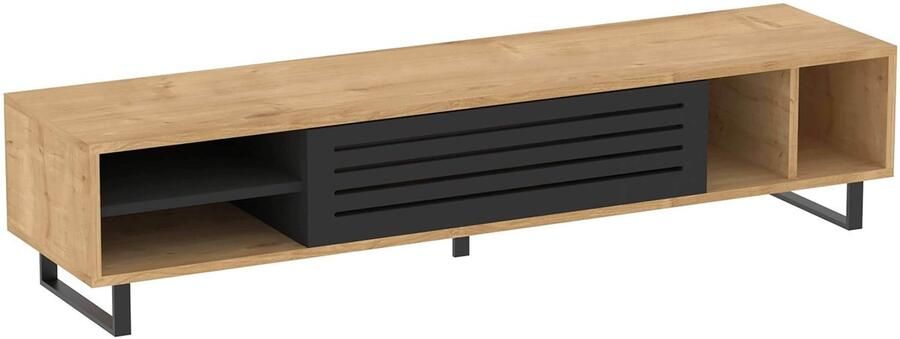 Oviala TV-meubel van 160 cm met licht houteffect Jake