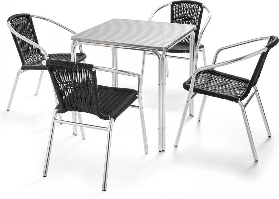 Oviala Vierkante tuinset van met 4 stoelen