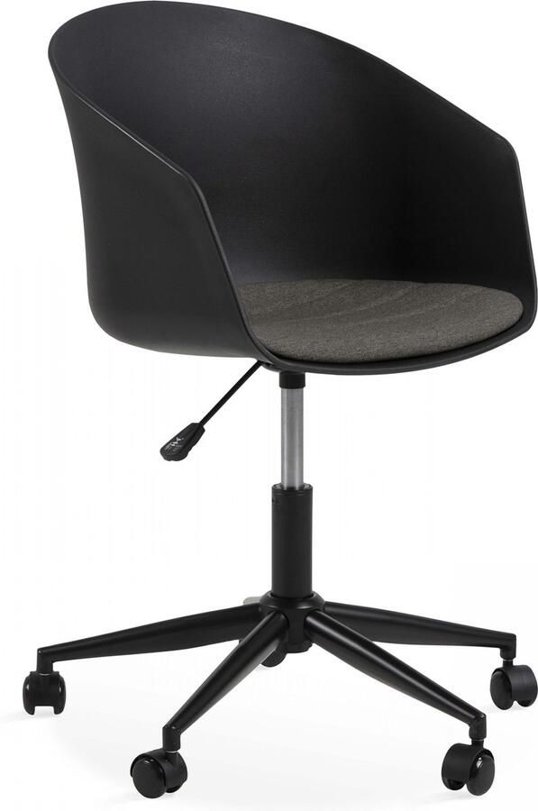 Oviala Zwarte draaibare bureaustoel op wieltjes