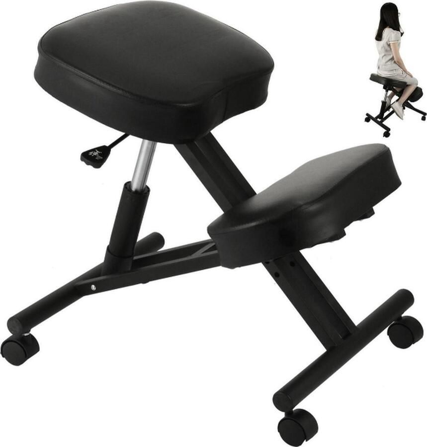 OxyFlowzy Ergonomische Knie Kruk Kniestoel Werkstoel Knielen Stoel Werkkruk Postuur Corrector Ergonomische Bureaustoel Pu Leren Zitting Tot 120kg