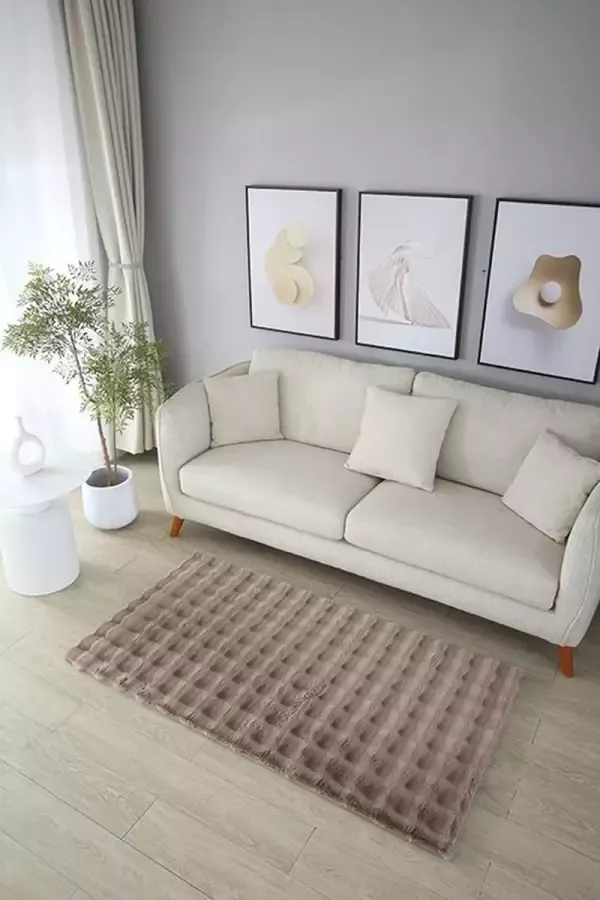 OZ HOME Fluffy Tapijt Golven 190x290 cm Bruin Nieuw Ontwerp EXTRA Zacht Vloerkleed Tapijten Woonkamer Slaapkamer Kerstcadeau