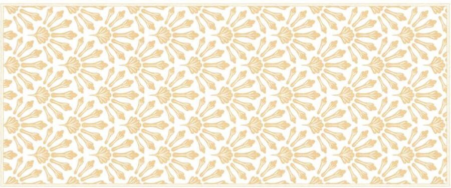 Vente-unique Gangtapijt van vinyl met art-decostijl 66 x 160 cm Beige en wit DUCHESSY L 160 cm x H 1.5 cm x D 66 cm - Foto 2