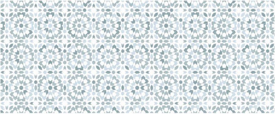 OZAIA Gangtapijt van vinyl met cementtegeleffect 66 x 160 cm Blauw en wit PRINCY L 160 cm x H 1.5 cm x D 66 cm