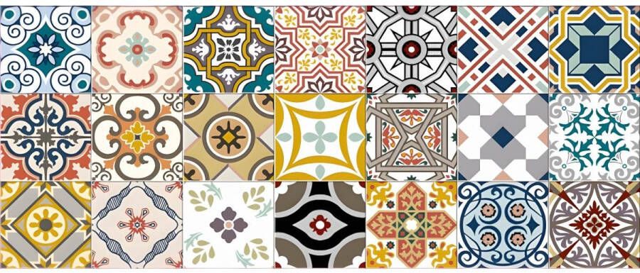 OZAIA Gangtapijt van vinyl met vloertegelmotief RICA 66 x 160 cm Meerkleurig L 160 cm x H 0.15 cm x D 66 cm