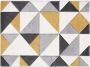 OZAIA Geometrisch tapijt 160 x 230 cm Grijs zwart en geel THALES L 230 cm x H 1.1 cm x D 160 cm - Thumbnail 3