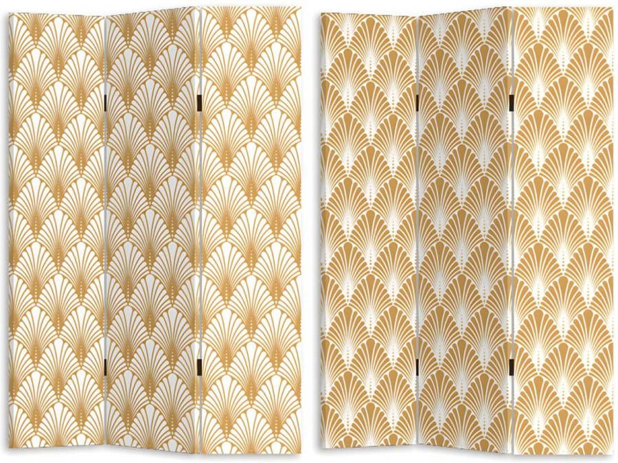 OZAIA Kamerscherm met art-decoprint 3 delen LUXOR MDF L.120 x H.180 cm Goudkleurig L 120 cm x H 180 cm x D 2.5 cm