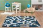 OZAIA Kindertapijt ROADY Polypropyleen 100 x 150 cm Blauw beige en geel L 100 cm x H 1 cm x D 150 cm - Thumbnail 1