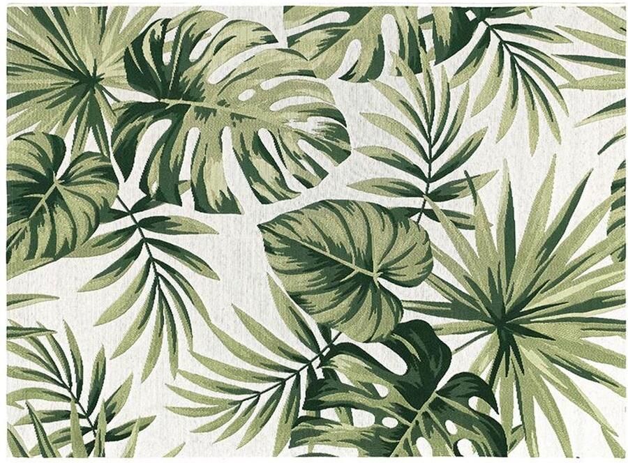 Vente-unique Binnen- of buitentapijt met blaadjes-motief PALMO 200x290cm Groen L 290 cm x H 1 cm x D 200 cm - Foto 3