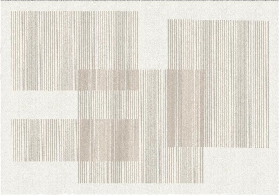 OZAIA Geometrisch design-tapijt 160 x 230 cm Beige KATHYA L 230 cm x H 1.1 cm x D 160 cm - Foto 2