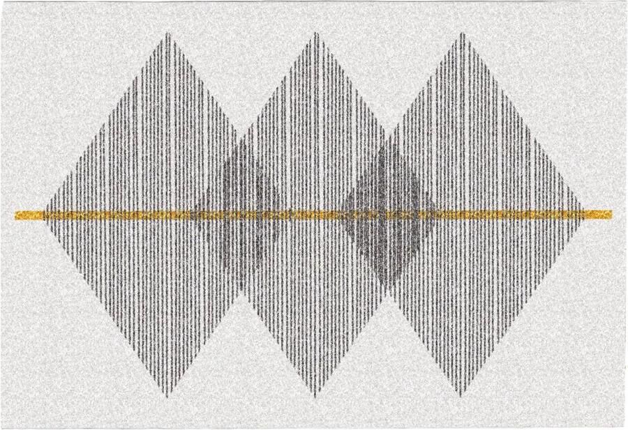 Vente-unique Geometrisch tapijt 200 x 290 cm Wit en grijs NIMIRIA L 290 cm x H 0.9 cm x D 200 cm - Foto 2